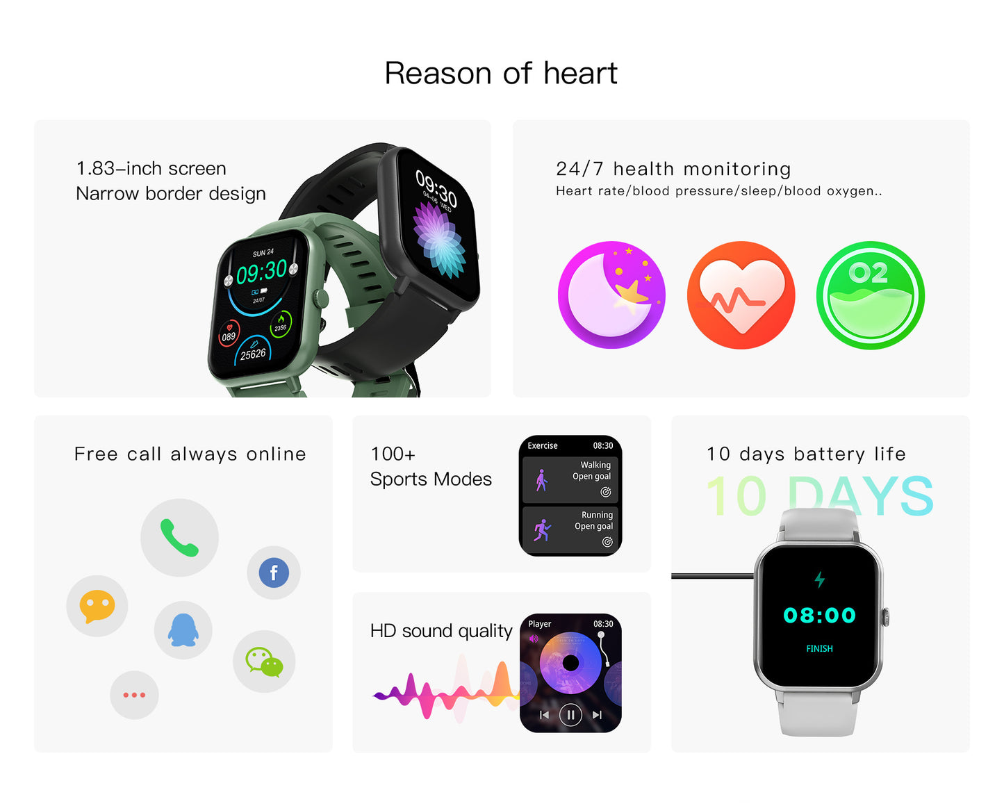 ZL54C Smart Watch AI Voice Assistant Heart Rate Blood Oxygen Sleep